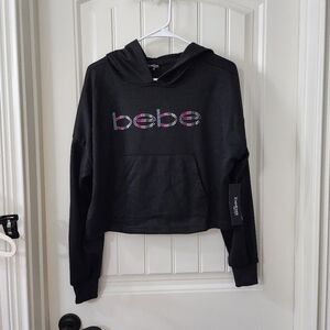 Bebe sport cropped hooded sweatshirt